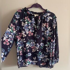 Blue floral blouse